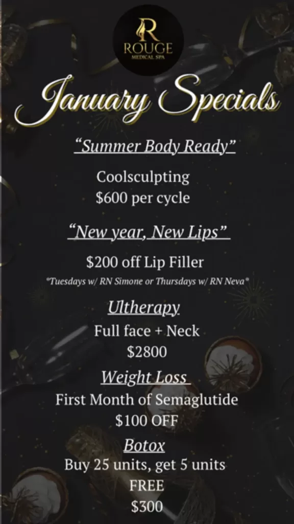 Rouge Medical Spa 2025 January Specials