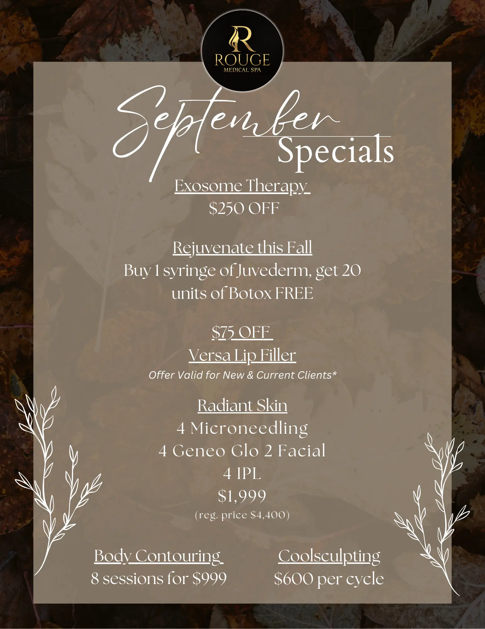 Rouge Medical Spa September special 2025